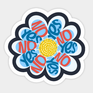 Vote Yes No Yes No Daisy Sticker